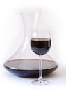 Decanter with red wine