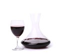 Decanter with red wine and glass Royalty Free Stock Photo