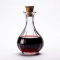 Decanter with red wine vinegar isolated Royalty Free Stock Photo