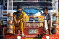 A Decated TRUCK on the roads of Cholistan Royalty Free Stock Photo