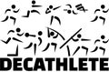 Decathlete icon set Royalty Free Stock Photo