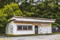 Old urban building with bars on the window on Candler road Royalty Free Stock Photo