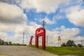 View of the Bowlero street sign for a new bowling lley Royalty Free Stock Photo