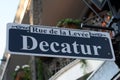 Decatur Street Sign in New Orleans Royalty Free Stock Photo