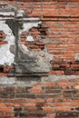 decay old red brick wall, wide panorama of masonry, bricklaying, old brick wall texture for background Royalty Free Stock Photo