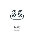 Decay outline vector icon. Thin line black decay icon, flat vector simple element illustration from editable dentist concept Royalty Free Stock Photo