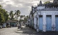 Decay and restauration, street in the historic town Canavieiras, Bahia, Brazil Royalty Free Stock Photo