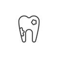 Decay tooth outline icon