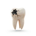 Decayed Cracked Tooth Deep Cavity Dental Problem Illustration On White BG Royalty Free Stock Photo