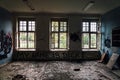 Decayed room from a closed down mental institution Royalty Free Stock Photo