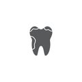 Decayed teeth vector icon symbol health and medical isolated background