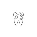Decayed teeth vector icon symbol health and medical isolated background