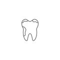 Decayed teeth vector icon symbol health and medical isolated background
