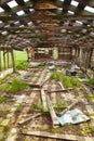 Decaying Barn Interior with Daylight in Fort Wayne, Indiana Royalty Free Stock Photo