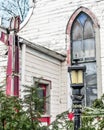 Decaying Church, Architecture, Urban Decay, Lampost Royalty Free Stock Photo