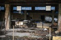 Decaying market place in Pripyat, abandoned after the nuclear explosion in Prypiat, Ukraine. December 2019