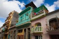 Decaying and renovated buildings in Old Havana City, Cuba Royalty Free Stock Photo