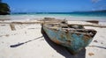 Decaying rowing boat on beach at Playa RincÃÂ³n