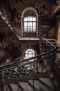 Decaying staircase in an abandoned house Royalty Free Stock Photo