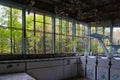 Decaying swimming pool in the abandoned city of Pripyat