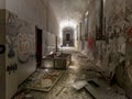 decaying and vandalised interior Royalty Free Stock Photo