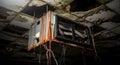 decaying ventilation system in an abandoned building, showcasing rust, deterioration, and the eerie atmosphere of urban exploratio Royalty Free Stock Photo
