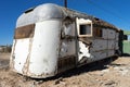 Decaying vintage trailer in bombay beach ghost town california Royalty Free Stock Photo