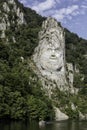 Decebal Head sculpted in rock, carved in the mountains Royalty Free Stock Photo