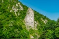 Decebal Head Sculpted in Rock, Carved in the Mountains, Esalnita, Danube Gorges (Cazanele Dunarii Royalty Free Stock Photo