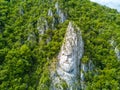 Decebal Head sculpted in rock, Danube Gorges, Romania. Royalty Free Stock Photo