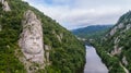 Decebal Head sculpted in rock Royalty Free Stock Photo