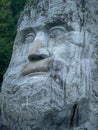 Decebal statue, in the Cazane gorge, Danube river, Romania Royalty Free Stock Photo
