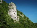 Decebalus rock sculpture close up picture Royalty Free Stock Photo