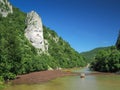 Decebalus rock sculpture in Mraconia gulf, near Orsova city, Romania. Royalty Free Stock Photo