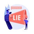 Telling lies vector concept metaphor Royalty Free Stock Photo