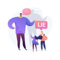 Telling lies vector concept metaphor Royalty Free Stock Photo