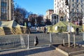 December 26, 2013 Kiev, Ukraine: Euromaidan, Maydan, Maidan detailes of barricades and tents on Khreshchatik street