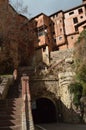 December 28, 2013. Albarracin, Teruel, Aragon, Spain. Medieval Villa Albarracin With Its Hanging Mountain Houses And Tunel.