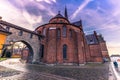 December 04, 2016: Backview of the cathedral of Saint Luke in Roskilde, Denmark Royalty Free Stock Photo