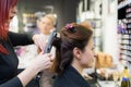 December 10, 2022 Balti Moldova. The process of hair styling. Illustrative editorial