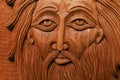 December 5, 2023 Balti Moldova. Wood carved image in icon style. An unusual hobby. Royalty Free Stock Photo