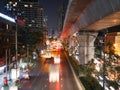 28 december 2016 bangkok, thailand nightly traffic in streets of bangkok