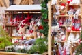 02 December 2022, Bath, England, UK. trading point with toy gnomes and decorations at a street Christmas market