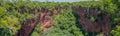 Panoramic image of the Buraco das Araras sinkhole, in the city of Jardim, in the Pantanal of Mato Royalty Free Stock Photo