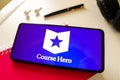 December 19, 2022, Brazil. In this photo illustration, the Course Hero logo is displayed on a smartphone mobile screen