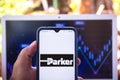 December 12, 2020, Brazil. In this photo illustration the Parker Hannifin Corporation logo seen displayed on a smartphone