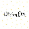 December. Brush lettering illustration.