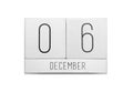December 6 calendar Royalty Free Stock Photo