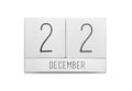 December 22 calendar