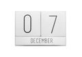 December 7 calendar Royalty Free Stock Photo